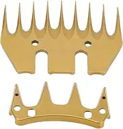 Sheep Shears Replacement Blades, Professional High Carbon Steel Straight 9 Tooth Clipper Blades for Grooming Sheep, Alpacas, Llamas, Goats