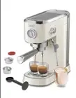 Gevi Beige Espresso Machine with Milk Frother – Barista-Quality Coffee Make