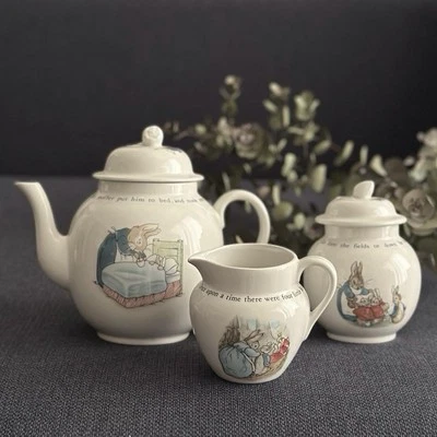 Wedgwood Peter Rabbit Teapot Sugar Pot Creamer Set