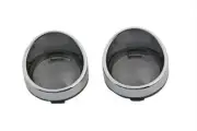 Chrome Turn Signal Bezel Smoke Lens fits Harley Davidson