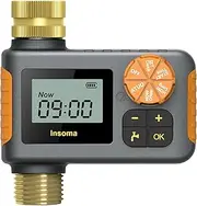 Digital Water Timer 1 Zone Brass Inlet & Outlet, Programmable Water Timer for Garden Hose, Automatic Control | Manual ON/Off | Rain Delay for Outdoor Faucet, Drip Irrigation and Lawn Watering System