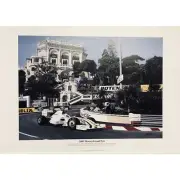 195MPH Jenson Button Brawn GP 2009 Monaco Grand Prix by David Johnson Print