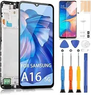 TFT for Samsung Galaxy A16 5G LCD Display - for Samsung A16 5G LCD Touch Screen Replacement A166 A166B SM-A166P SM-A166E SM-A166B/DS Digitizer Glass Panel Assembly Repair Kit (Black with Frame)