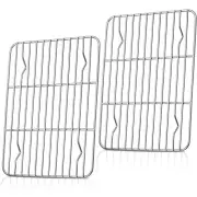 2Pcs Baking Rack Cooling tray Stainless Steel Metal Roasting pan Cooking Oven⁜₹