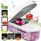 6-in-1 Vegetable Chopper and Mandoline Slicer with Container, Full White