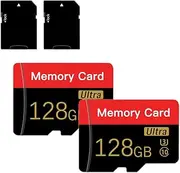 2 Pack Micro SD Card 128GB with SD Adapter High Speed Memory Card for Tablet,Camera,Drone(Red Balck 128GB)
