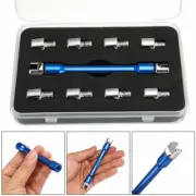 CNC Motorcycle Motorbike Spoke Wrench Spanner + 10Pcs 5.0~6.8mm Hardened Tips