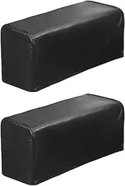 2 Pcs Armchair Arm Covers, PU Leather Sofa Armrest Covers, Protectors Stretchy Waterproof Furniture Protector (Black)