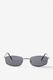 [Rubi] Rubi - Asha Metal Slim Wrap Around Sunglasses - Matte silver/black OS MATTE SILVER/BLACK