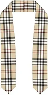 [SKKNT] Gray Plaid Lines Print Graduation Shawl Stole For Academic Commencements Honor Sash Congratulations Gift