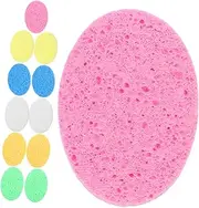 CLISPEED 12Pcs Oval Face Sponges for Cleansing and Exfoliating Soft Cellulose Facial Washing Pads Portable Face Scrubbers for Gentle Skin Care and Makeup Removal