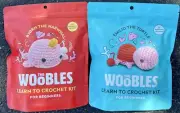 The Woobles Emilio the Turtle Bjorn the Narwhal PINK Wobbles Crochet Kit NEW