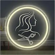 Sign Lamp Hair Salon Neon Sign LED Light Dimmable USB Powered for Hair Beauty Room Barber Shop Wall Decor 29cmx29cm