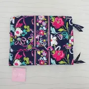NWT Vera Bradley Jewelry Folio Ribbons Pattern Navy Blue Floral Retired NEW