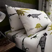 Gaveno Cavailia Kids Panel Sheet Set Dino Single Children Character Bedding 2 Piece Printed Easy Care Bedlinen 1 Fitted Bedsheet and 1 Matching Pillow Case