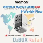 MOMAX 1-WORLD+ FLOW 35W UA21 多功能旅行充電器,內置 USB-C 數據線 2C +2A+1A