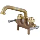 Two Handle Rough Brass Modern Commercial Laundry Utility Faucet Swivel Spout
