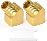 Gasher 2PCS 45 Degree Street Elbow Brass Pipe Fitting 1/4" NPT Female x 1/4" NPT Male