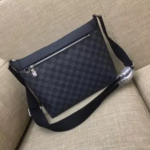 二手打折 LOUIS VUITTON MICK PM N40003 lv 黑灰棋盤格紋斜背信差包/郵差包