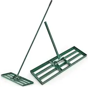 Costway Lawn Leveling Rake, 75cm x 25cm Heavy Duty Level Lawn Tool w/ Ergonomic Handle for Soil, Effort-Saving Landscape Rake for Garden, Backyard, Golf Course, Farm, Pasture