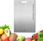 Tnhsvp Titanium Chopping Board, Stainless Steel, Large Set, 34 x 23 cm, Double-Sided Titanium Cutting Board, Kitchen Food Grade Multifunction Stainless Steel Chopping Board, for Kitchen Worktops
