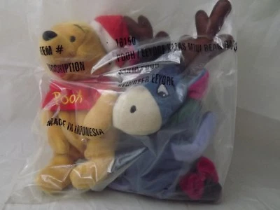 NEW SEALED Vintage Set of Christmas Pooh Set - Santa Pooh and Reindeer Eeyore