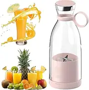 Portable Blender for Fresh Juice, 14.2OZ Portable Personal Blenders for Shakes and Smoothies with 4 Blades, Usb Fast Charging Travel Cup for Travel, Work, School (pink)