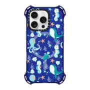 iPhone 16 Pro Bounce Case MagSafe Compatible Cute Sea Underwater Transparent Pattern Seashell Seahorse Fish Octopus Dolphin Mint Pastel Baby Nursery