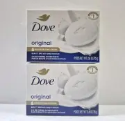 SET OF 2 DOVE White Bar Soap With Moisturizing Cream 2.6 oz