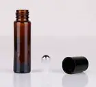 24/48X Roller Essential Oil Roll On Ball Glass Bottle Rollerball Perfume Amber