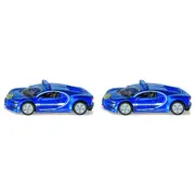 2x Siku Bugatti Chiron Gendamerie Diecast Kids/Children Vehicle Toy Blue 3y+
