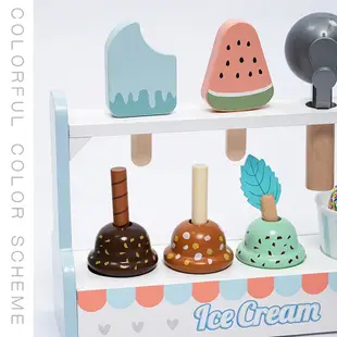 木製兒童仿真過家家 冰淇淋機蛋糕點甜筒 冰激凌雪糕餐廚房玩具