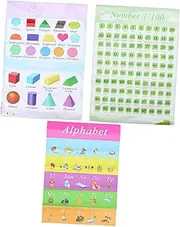 LALAFINA Children's Wall Poster Early Education Chart Preschool Learning Learning Toy Adhesive Backing