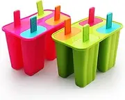 EASYNICE (Red + Green, 2 Pack) Silicone Popsicle Molds,Ice Cream Moulds, Ice Pop Molds Maker BPA Free - Set of 8 - Food Grade Ice Cream Moulds Ice Pops Shapes for Homemade Popsicle, Dishwasher Safe