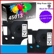 2-Pack 45013 Label Tape Compatible for Dymo Label Maker 160 200 210D 220P 260P