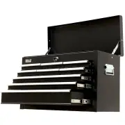 BULLET Pro 9 Drawer Tool Box Chest, Organiser Mechanic Garage Storage Toolbox Set - Black
