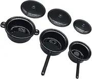 Milisten 3pcs Dollhouse Kitchen Cookware Set: Miniature Metal Pots and Pan Mini Dollhouse Decoration Accessories Party Supplies for Pretend Play Cooking