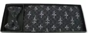 Mardi Gras Fleur de Lis Grid Cummerbund and Bowtie