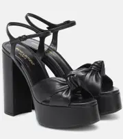 [Saint Laurent] Saint Laurent Bianca 125 leather platform sandals AU 8 black