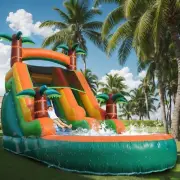 6.4M Large PVC Tropical Inflatable Bounce House Water Slide for Park + Blower