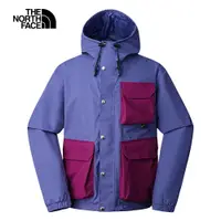 在飛比找蝦皮商城優惠-The North Face北面男款紫色防水透氣多口袋連帽衝