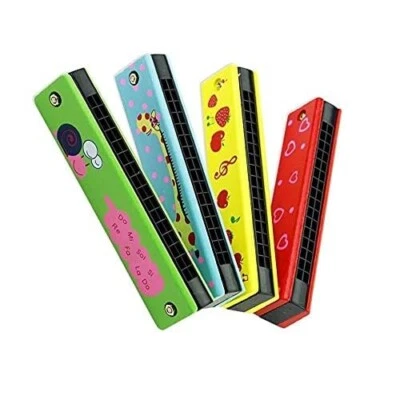 Wooden Harmonica Colorful Kids Musical Instruments Toys Children (Pack of 1) FS