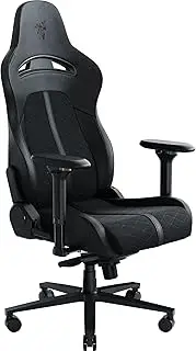 [Razer] Enki Gaming Chair: All-Day Comfort - Built-in Lumbar Arch - Optimized Cushion Density - Dual-Textured, Eco-Friendly Synthetic Leather - Reactive Seat Tilt & 152-Degree Recline - Black