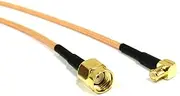 ROBAUN SMA Male/RP SMA Male Inner Hole to MCX Male Right Angle Pigtail Cable RG316 15CM/30CM/50CM for Card Wireless Modem(RP SMA Male,100CM)