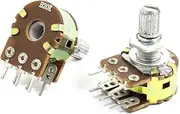 Aexit 2 (Potentiometer) Pcs 20K Ohm Knurled Shaft Adjustable Dual Linear Potentiometers (23ry675qf373) AC 220V For AU