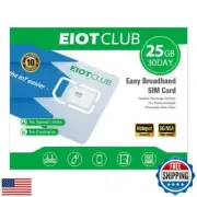 EIOTCLUB Data Only SIM Card - 25GB/30Day | USA Coverage, 5G/4G LTE SIM Card W