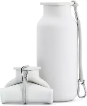 Collapsible Water Bottles 20 oz, Leak Proof, BPA Free Foldable Silicone Travel