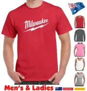 MILWAUKEE Tools T SHIRT Men's Ladies Singlets V-necks lots of Colours