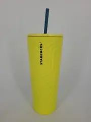 Starbucks 2024 Winter Angular Neon Yellow Stainless Steel Venti Tumbler