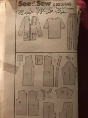 See And Sew Butterick Misses’ Jacket, Top, & Pants Pattern #5620 Sz 18-20-22
